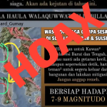 BPBD Sulbar Tepis Isu Gempa dan Tsunami, Murni Hoax 
