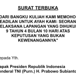 Demi Keadilan Sang Ayah, 2 Mahasiswi di Mamuju Layangkan Surat Terbuka untuk Presiden