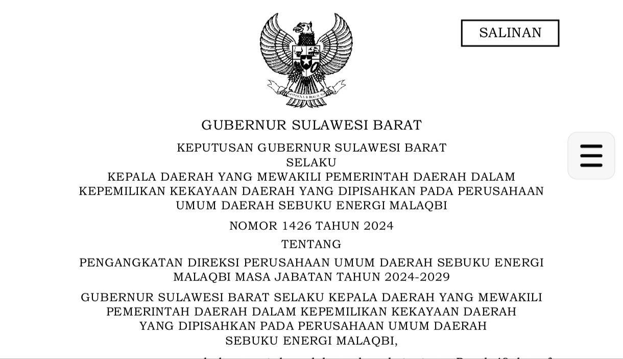 18 Bulan Perumda Sulbar PT Sibuku Energy Vakum di Tengah Minim PAD