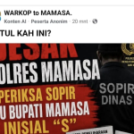 Beredar Pamflet Desak Polres Mamasa Periksa Sopir Ibu Bupati Terkait Dugaan Nota Fiktif