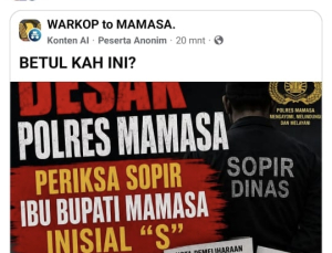 Beredar Pamflet Desak Polres Mamasa Periksa Sopir Ibu Bupati Terkait Dugaan Nota Fiktif