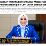 Pergantian Wakil Gubernur Sulbar Mengerucut, Demokrat Kantongi SK DPP untuk Samsul Samad