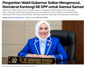 Pergantian Wakil Gubernur Sulbar Mengerucut, Demokrat Kantongi SK DPP untuk Samsul Samad