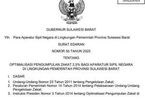 Gubernur Sulbar Resmikan Edaran Optimalisasi Zakat Bagi ASN Muslim 2,5 Persen 