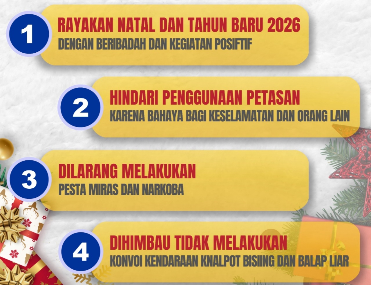 Jelang Nataru Polres Mamasa Imbau Warga tak Main Petasan dan Konvoi Kendaraan 