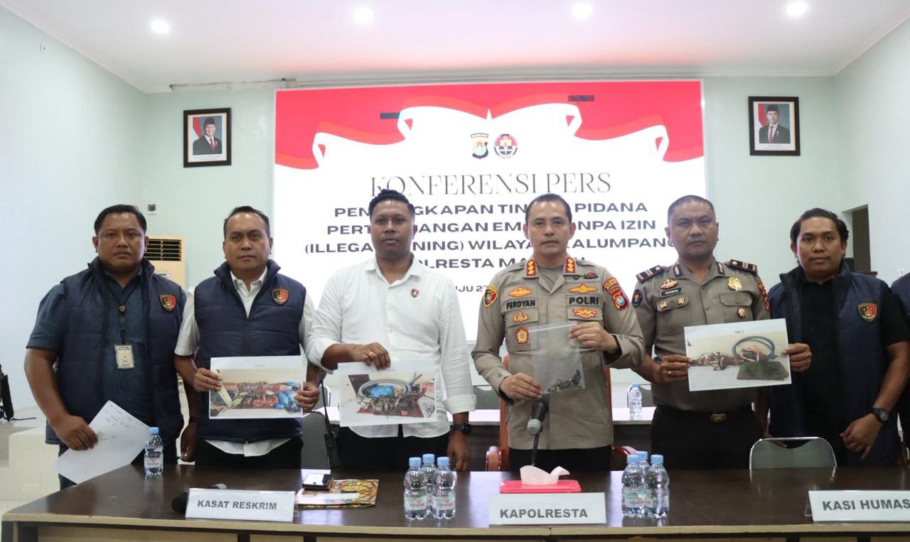 Polresta Mamuju Bongkar Sindikat Tambang Emas Ilegal di Hutan Lindung Kalumpang