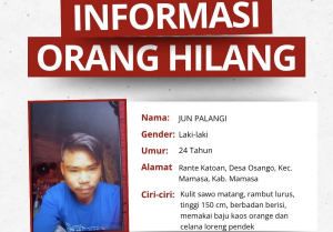 Pemuda Asal Mamasa Dilaporkan Hilang Sejak April