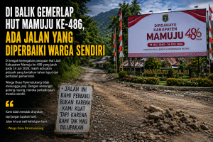 Di Balik Gemerlap HUT Mamuju ke-486, Ada Jalan yang Dipeluk Warga Sendiri