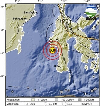 Gempa Magnitudo 5,0 Guncang Selatan Polewali Mandar, Warga Majene Berhamburan Keluar Rumah